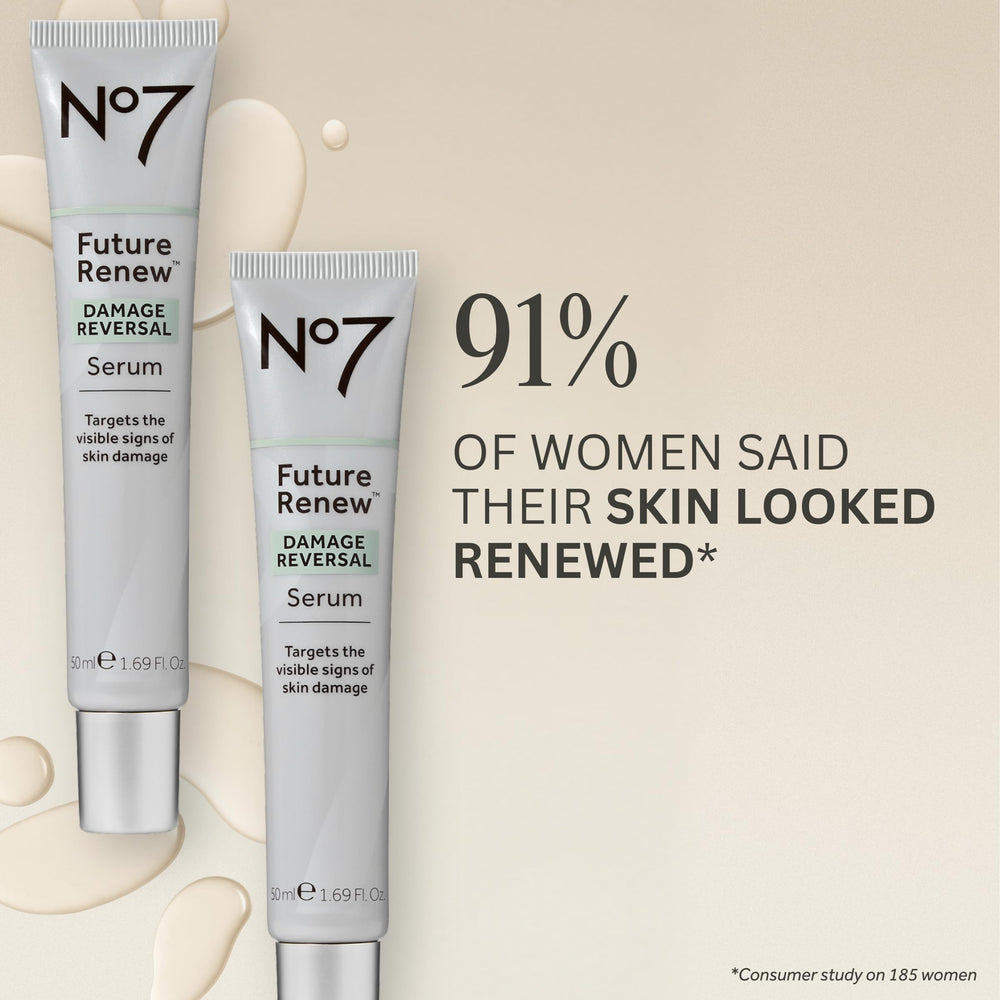 No7 serum texture on skin demonstrating lightweight hydration and quick absorption