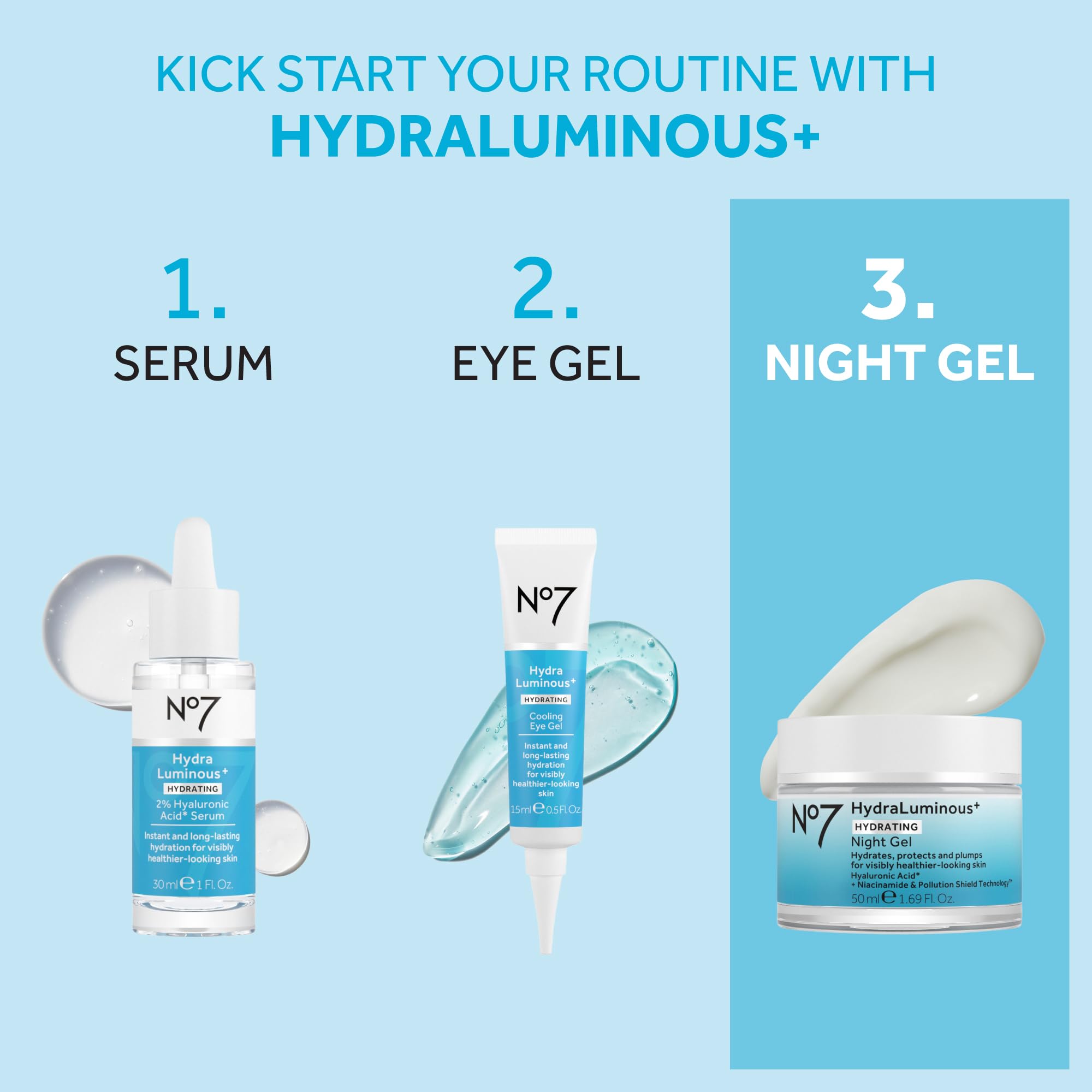 No7 applied to hand demonstrating fast-absorbing, non-greasy hydration
