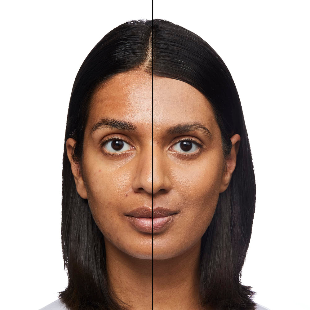 No7 HydraLuminous Skin Tint application demo showing sheer-to-light coverage on skin