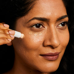 No7 on model showing natural, brightened under‑eye effect for everyday wear