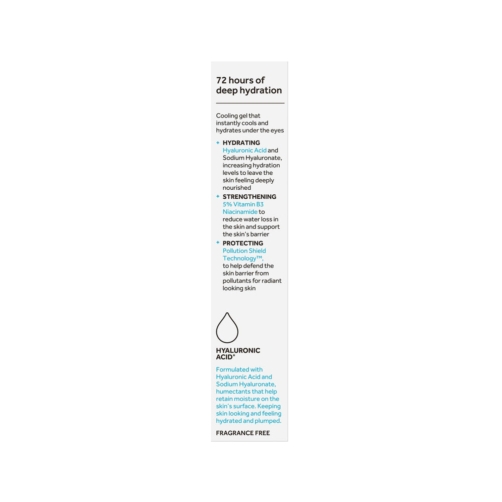 No7 HydraLuminous cooling eye gel packaging illustration highlights premium No7 heritage.