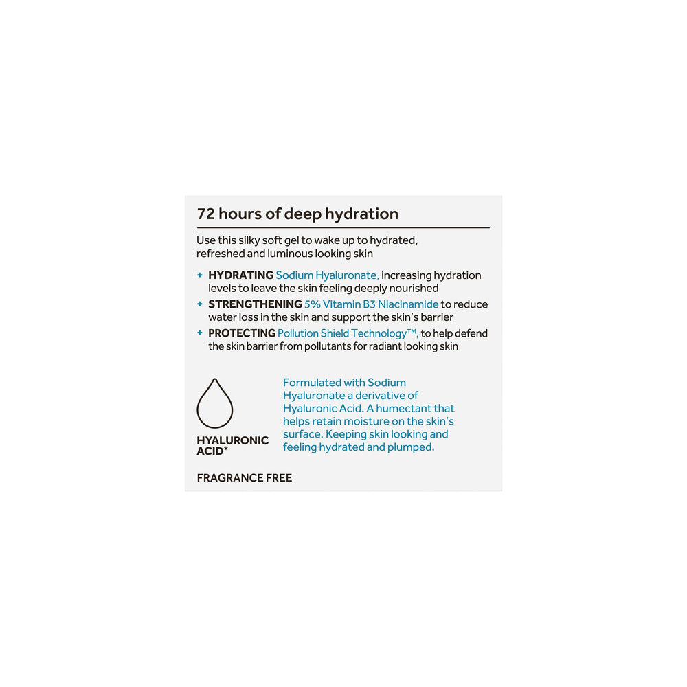 No7 label close-up featuring hyaluronic acid and niacinamide benefits
