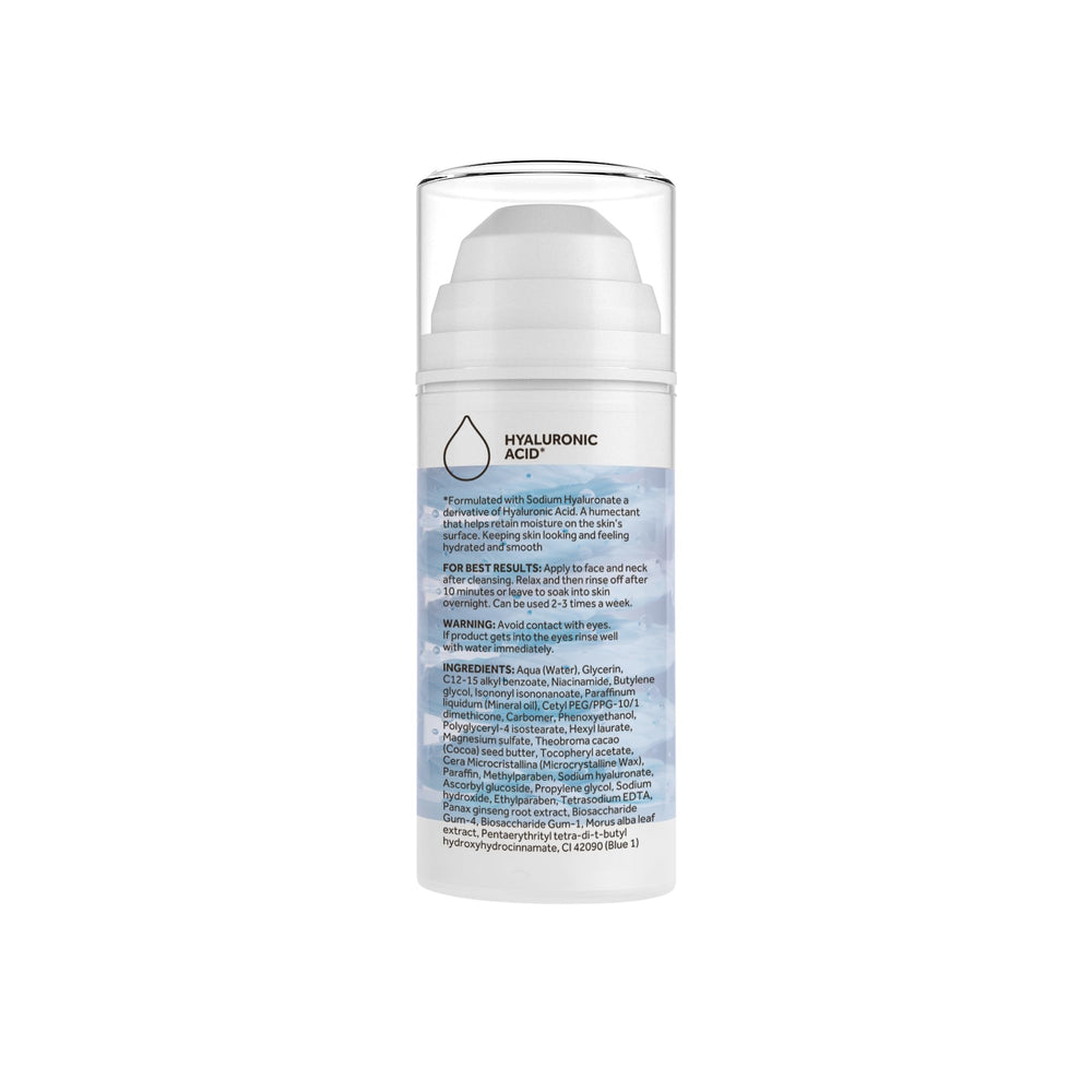 No7 ingredient label close-up showing hyaluronic acid and niacinamide clarity