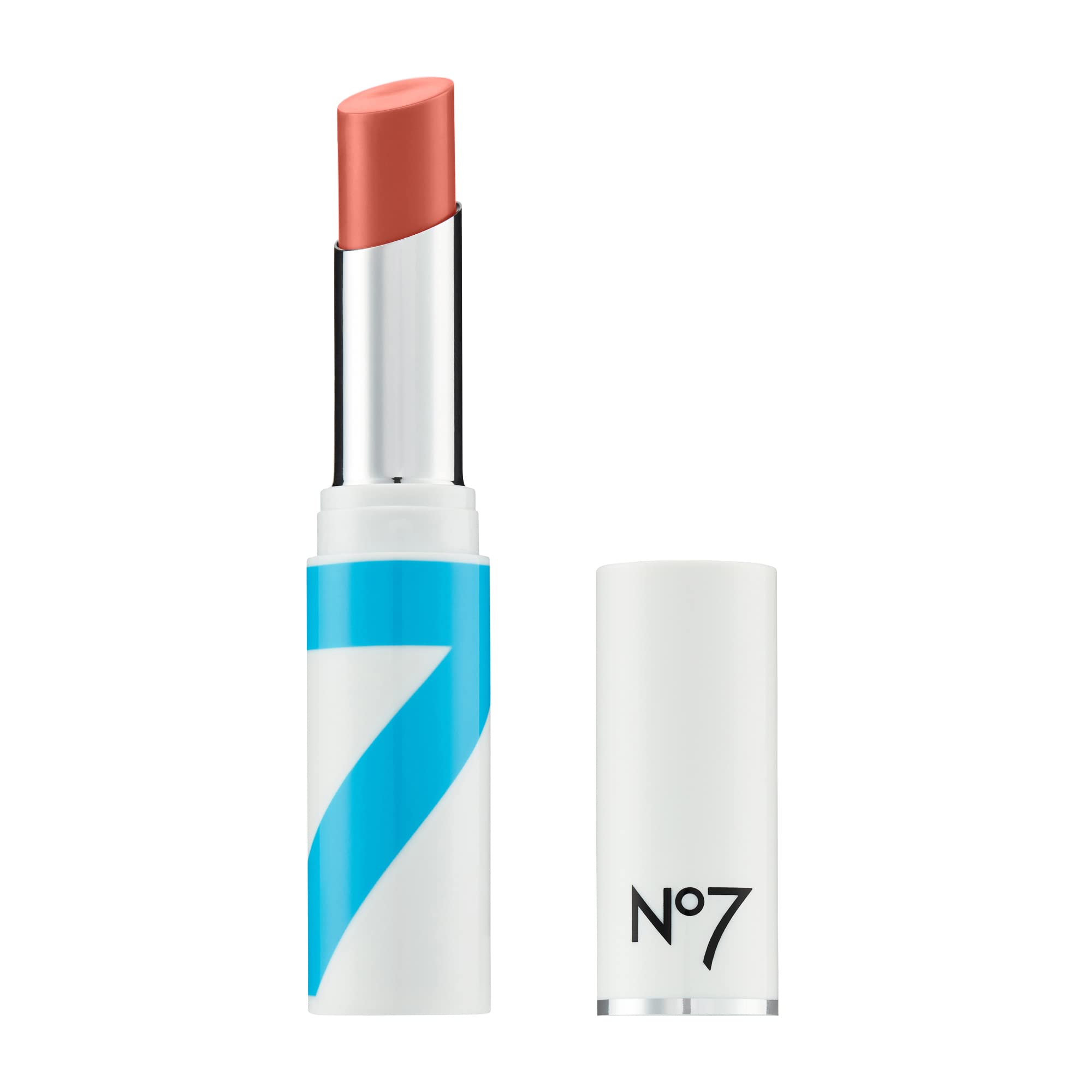 No7 HydraLuminous lip balm nude front compact showing packaging benefit