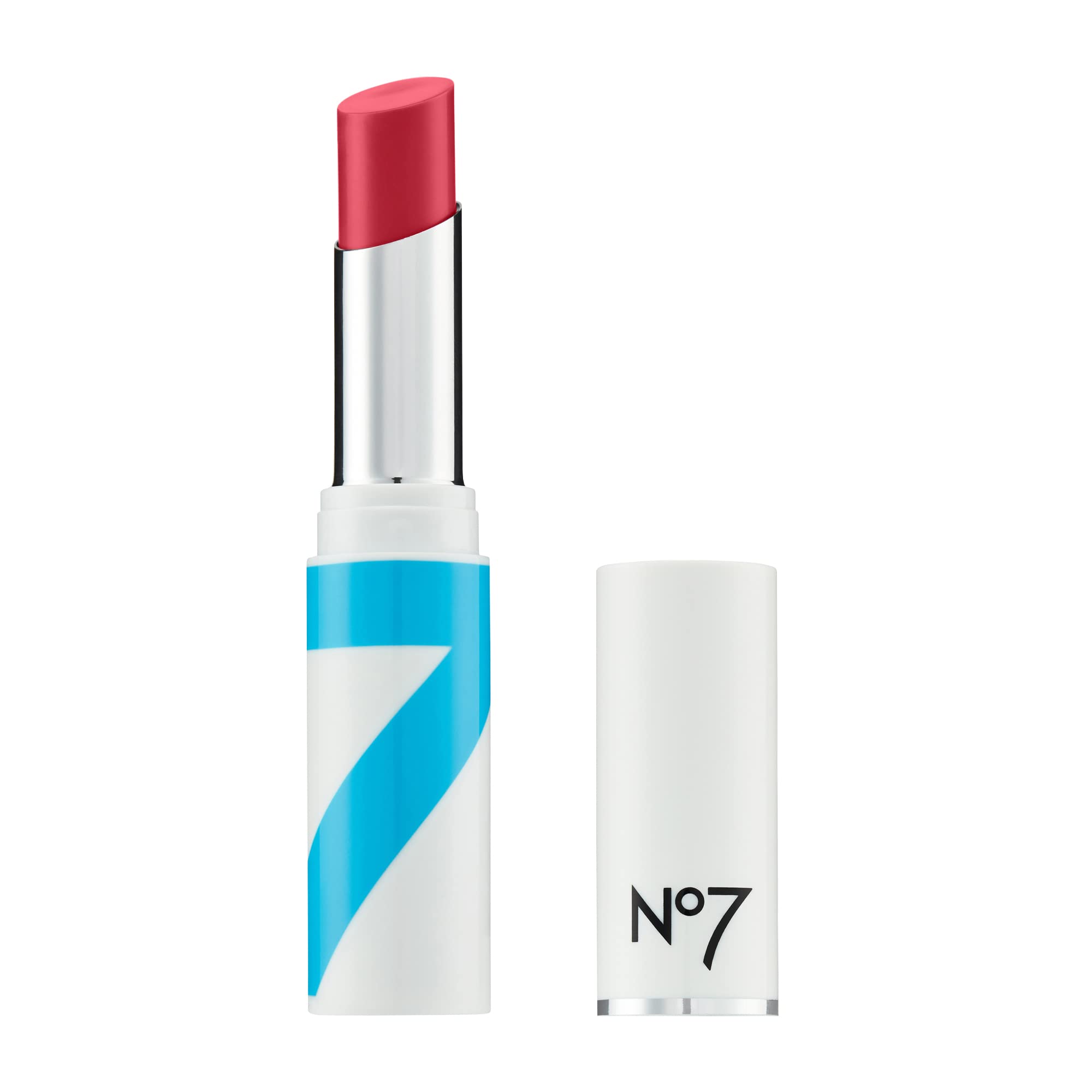 No7 HydraLuminous Raspberry front view showing compact tinted balm and easy portability
