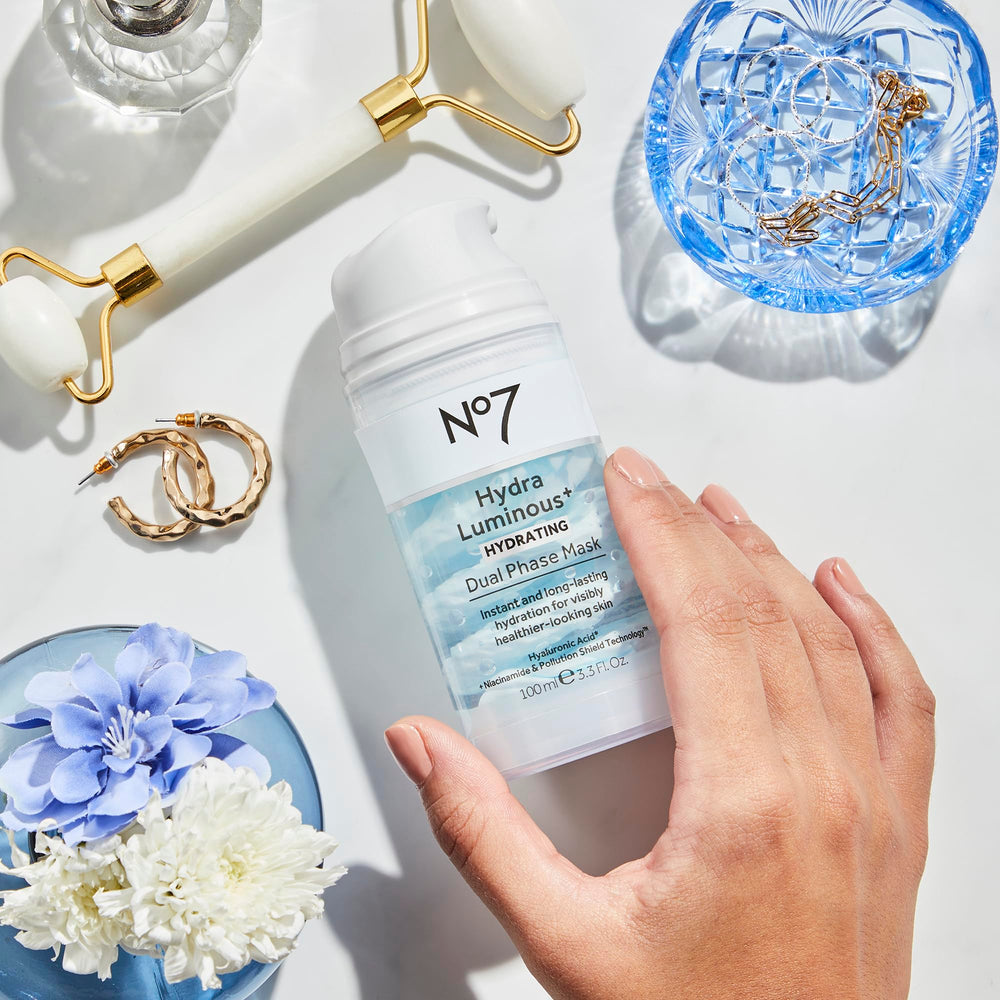No7 product next to hand for scale showing the 3.5 fl oz size convenience