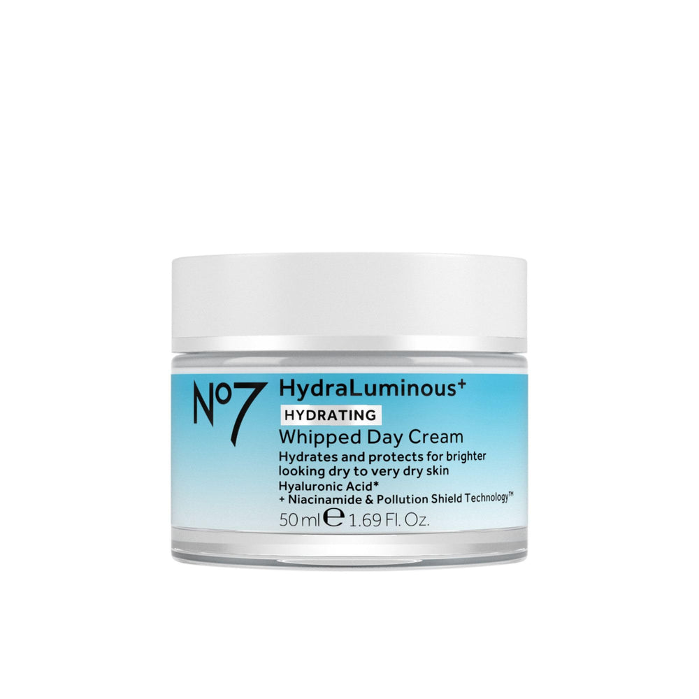 No7 HydraLuminous whipped cream jar demonstrates daily hydration