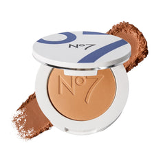 No7 compact front view showing Deep shade and sleek packaging benefits longwear