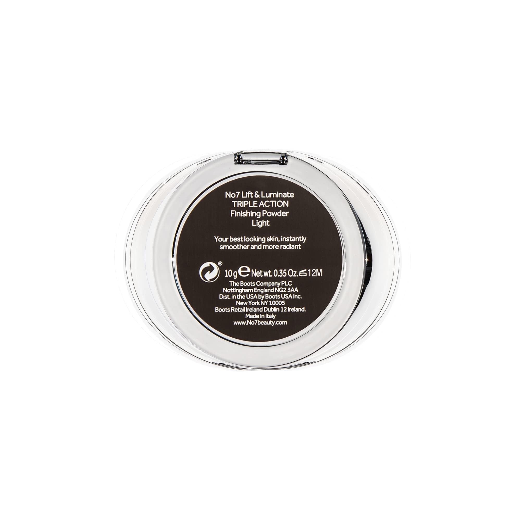 Closeup of No7 Lift and Luminate powder showing soft translucent texture