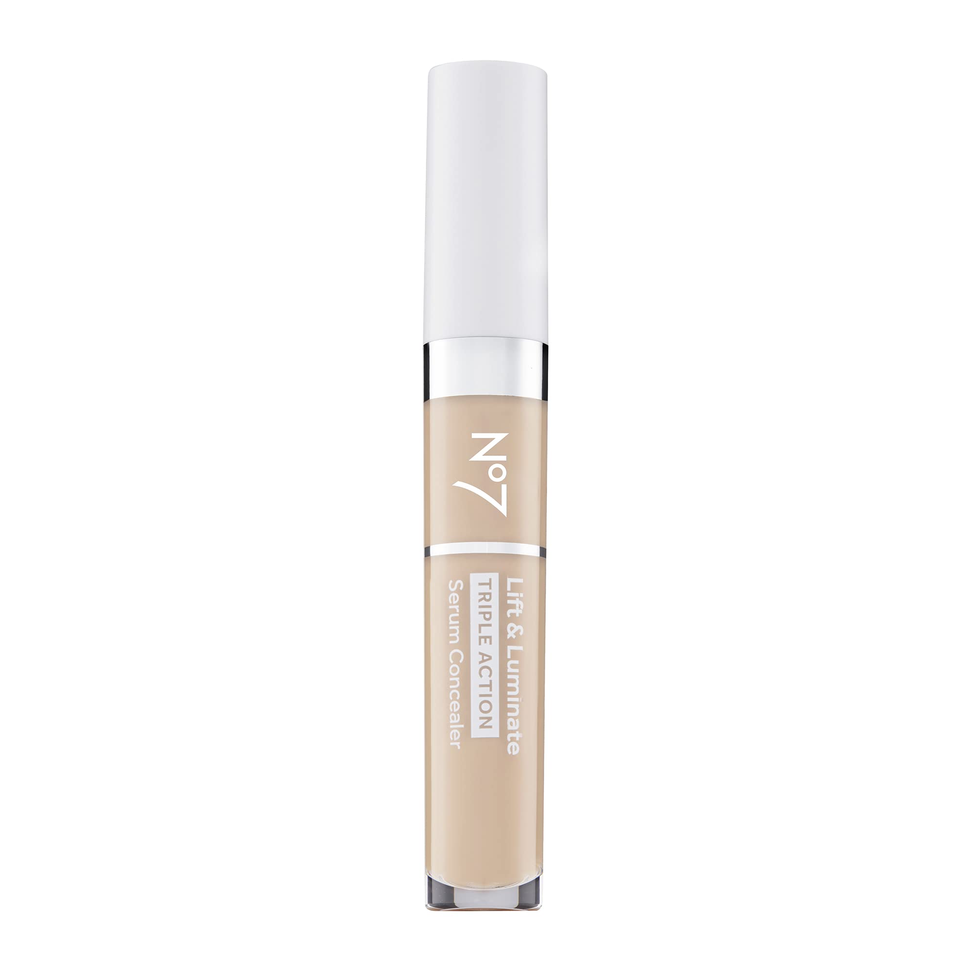 No7 Lift & Luminate Serum Concealer fair bottle pump for smooth, brightening application.