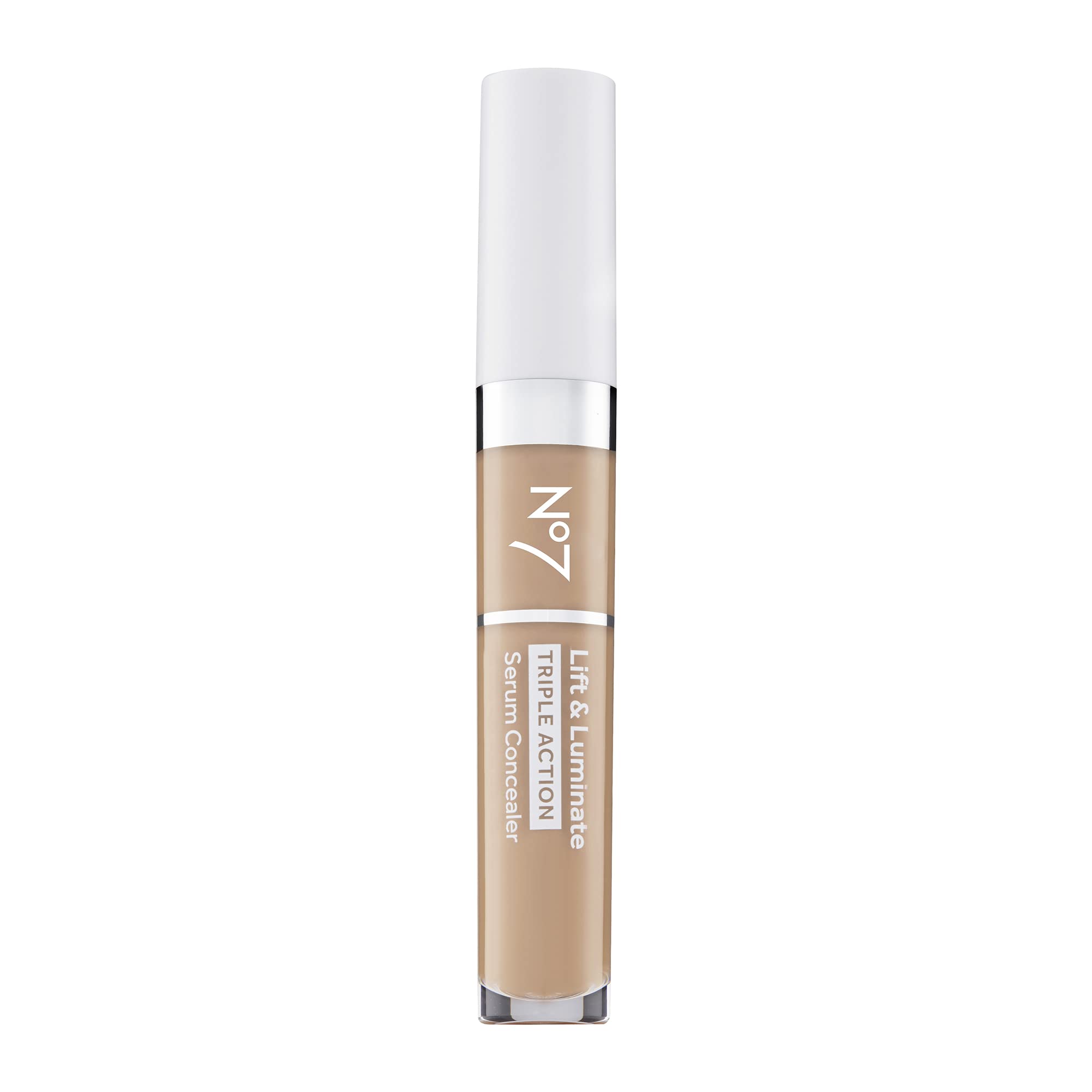 No7 Lift & Luminate concealer in Light Medium close-up showing brightening coverage