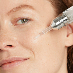 No7 Line Correcting Serum on hand shows moisturizing formula suitable for sensitive skin.