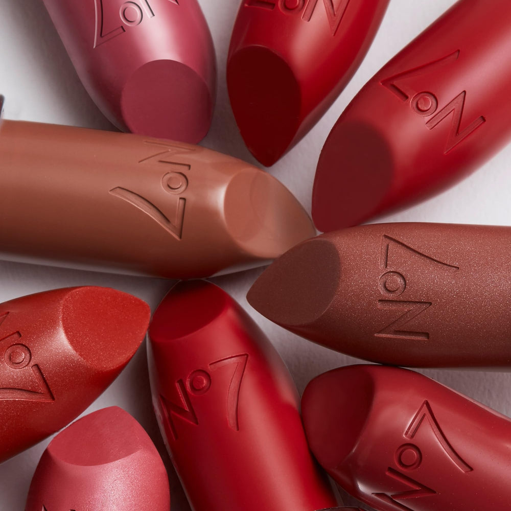 No7 lipstick Cameo swatch on arm showing true pink shade and buildable coverage