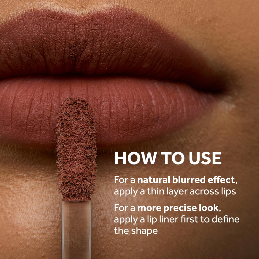 No7 lipstick on model in lifestyle setting illustrating wearable nude shade confidence