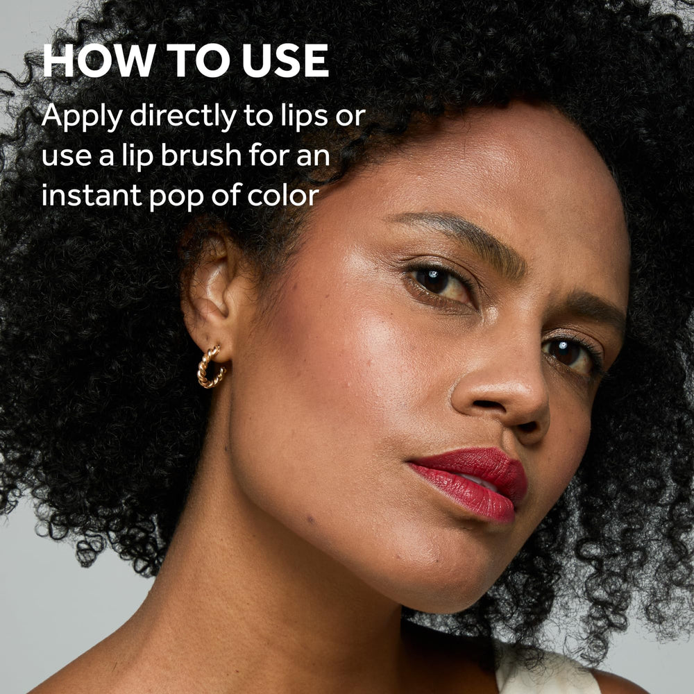 No7 lipstick worn by model, red carpet look with long-lasting color benefit