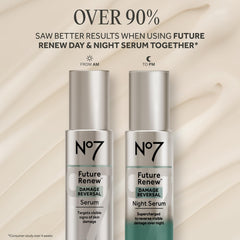 No7 serum next to ruler to show 0.84 fl oz size for scale and travel