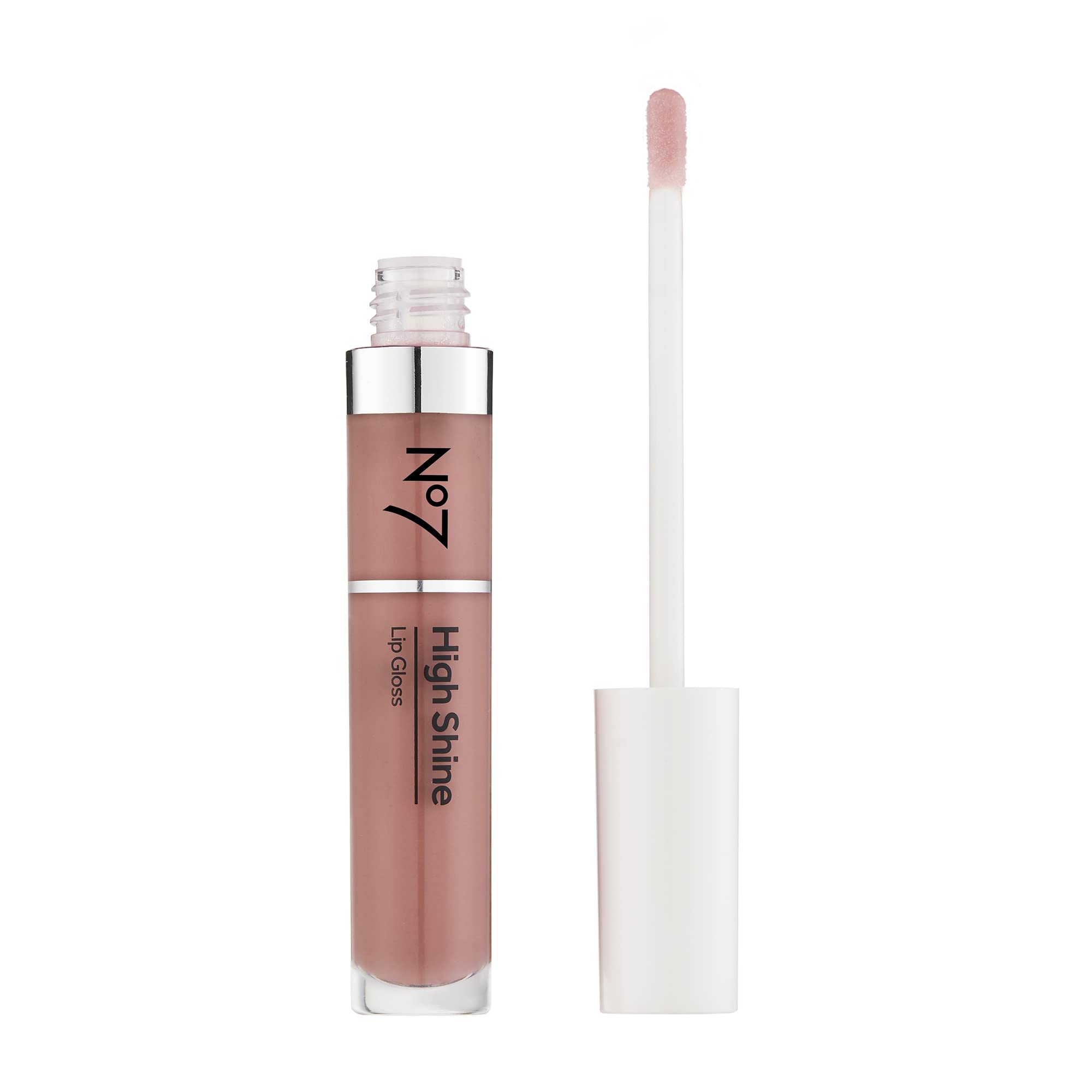 No7 Peony gloss wand and glossy texture close-up emphasizing smooth application