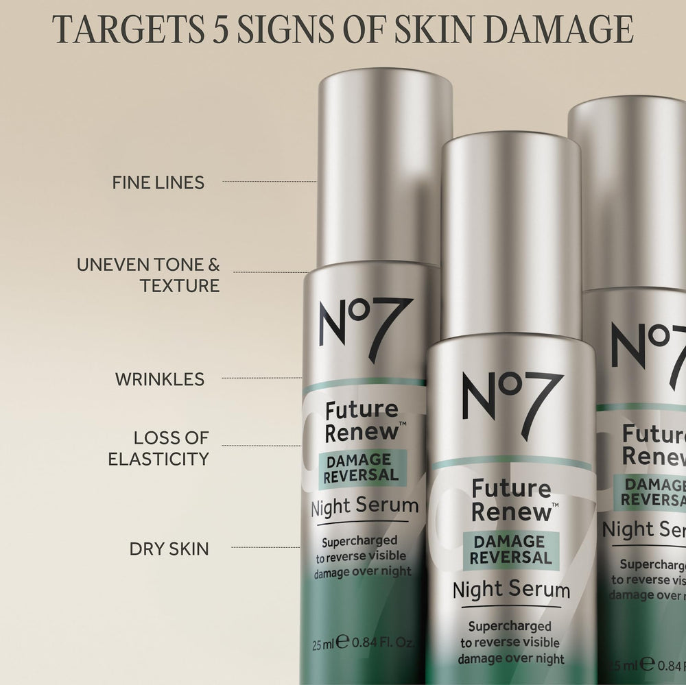 Close-up of No7 serum texture highlighting smooth hydrating formula