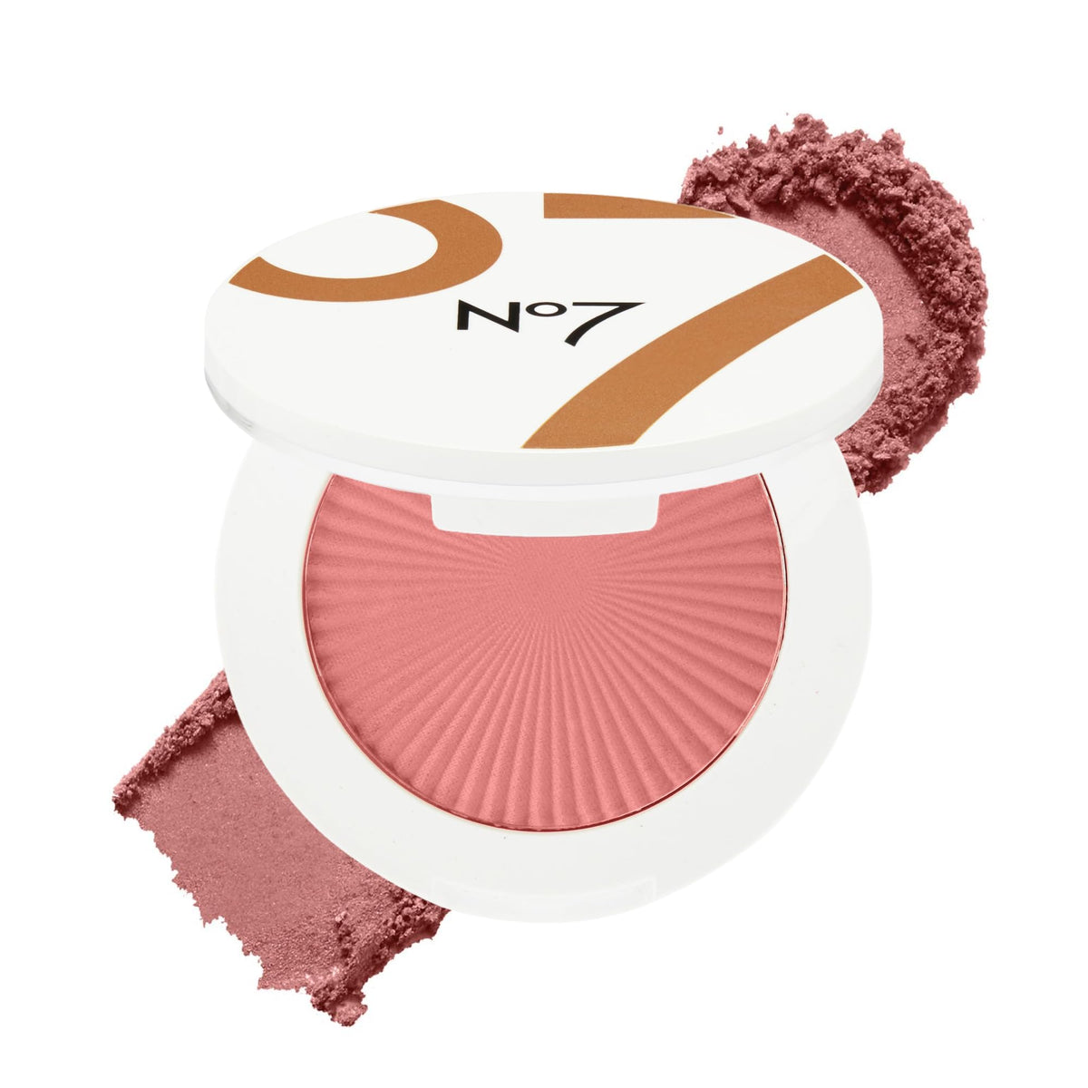 No7 front compact view showing Pomegranate shade and matte finish benefit