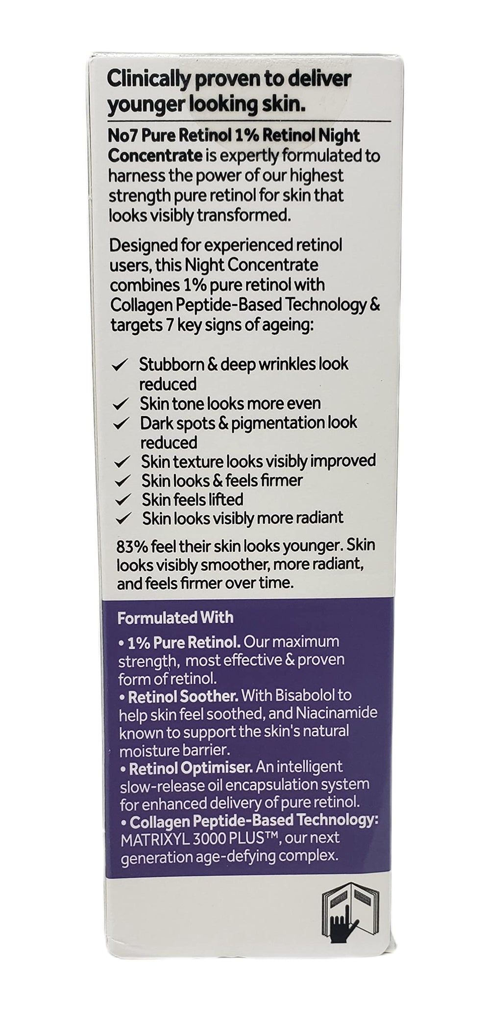 No7 Post Retinol Soother tube label close-up highlighting fragrance-free benefit