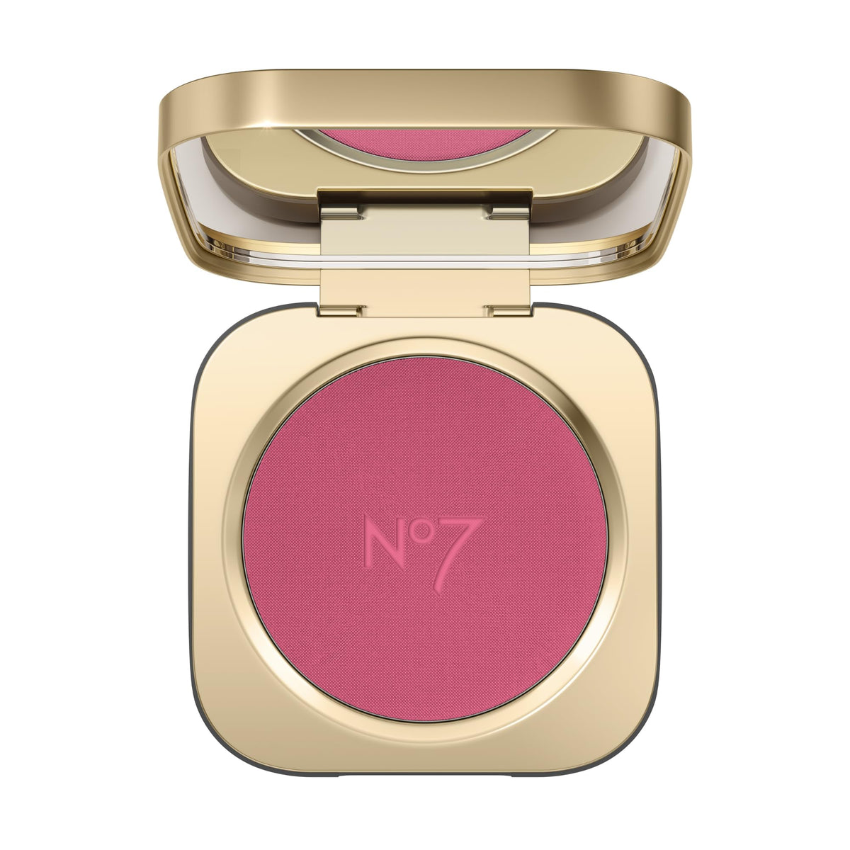 No7 front compact showing blush pan and compact lid for travel convenience