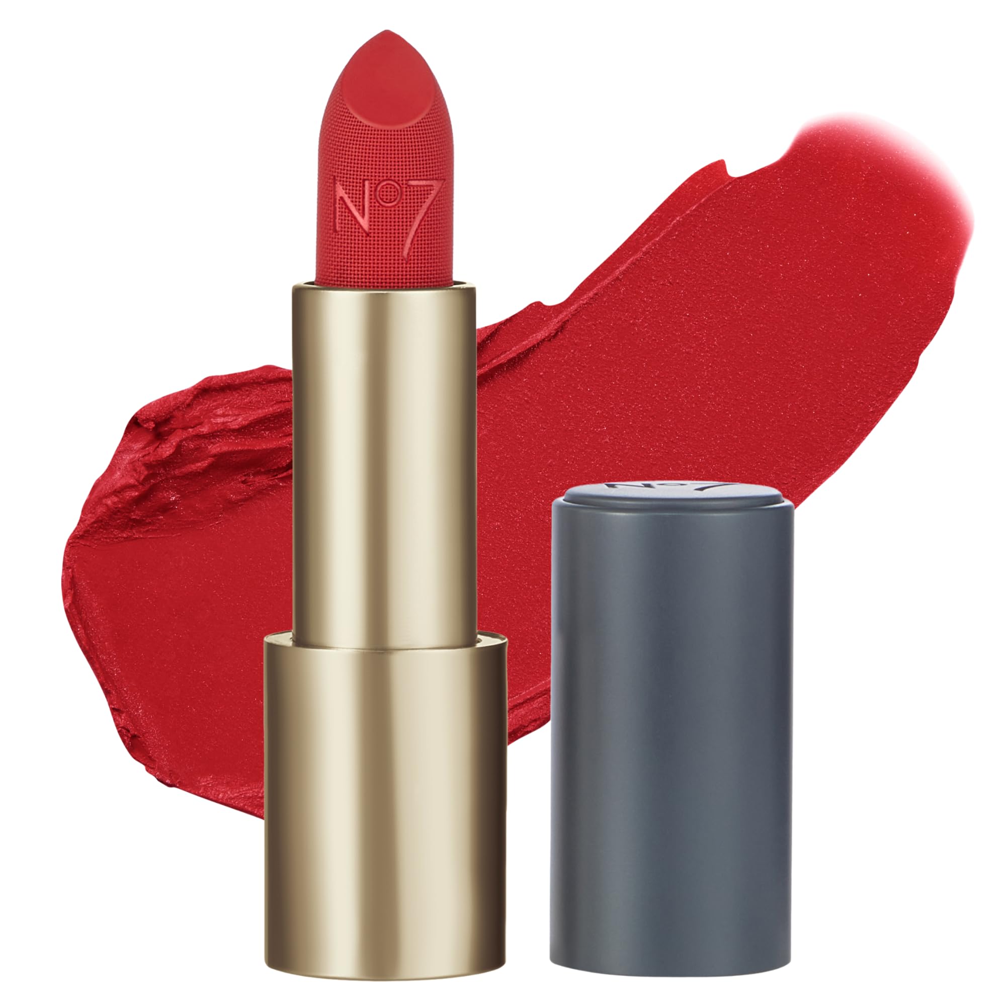 No7 front packaging showing sleek tube and shade, high-impact color benefit