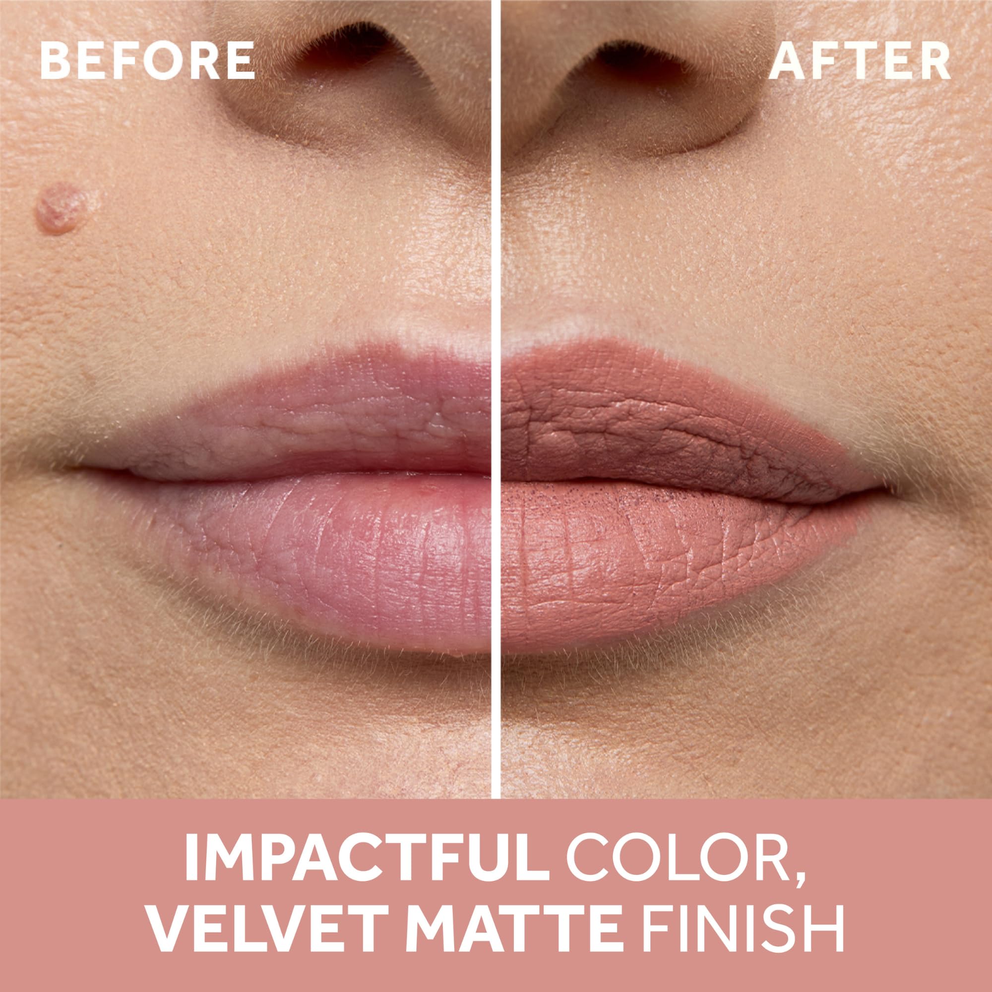 No7 lipstick open twist revealing bullet tip and easy application benefit: precise control