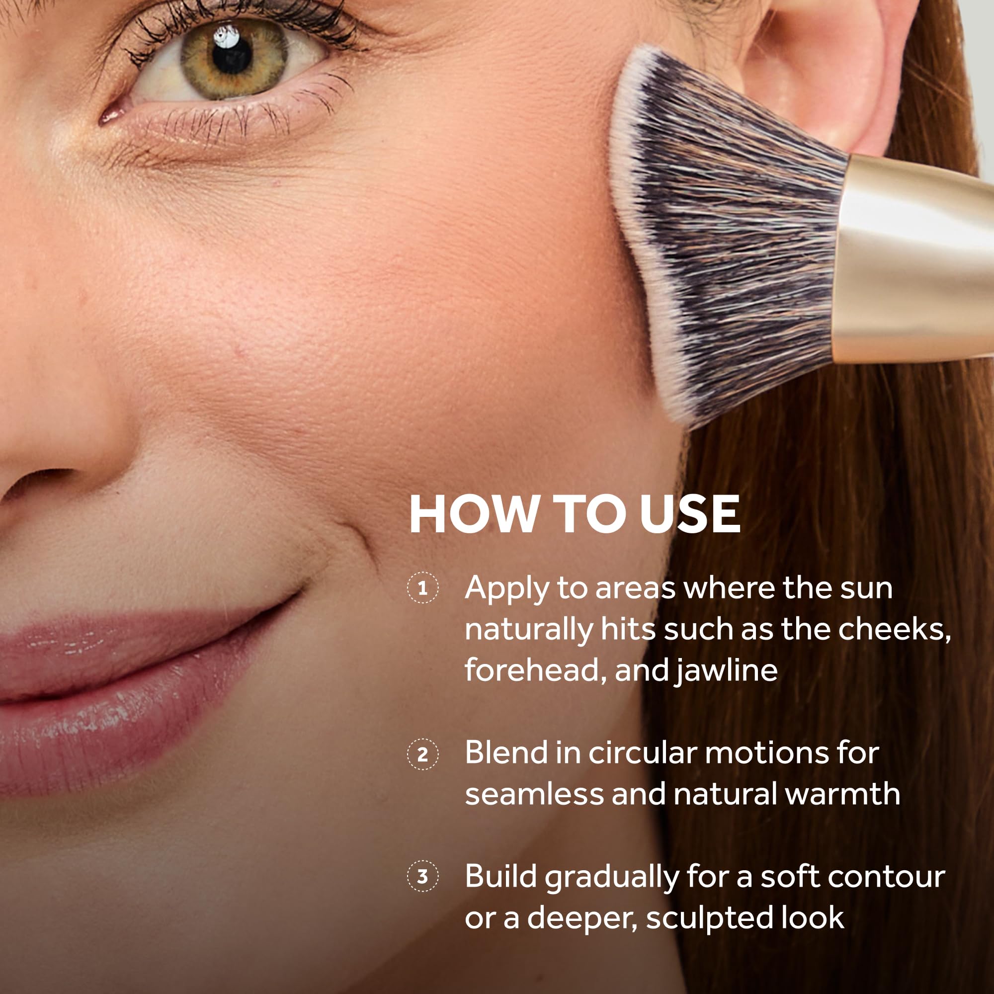 No7 bronzer being applied with brush for natural sculpting