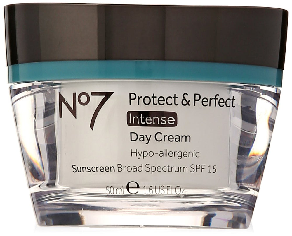 No7 Protect & Perfect front jar showing label and 50 ml size with moisturizing benefit