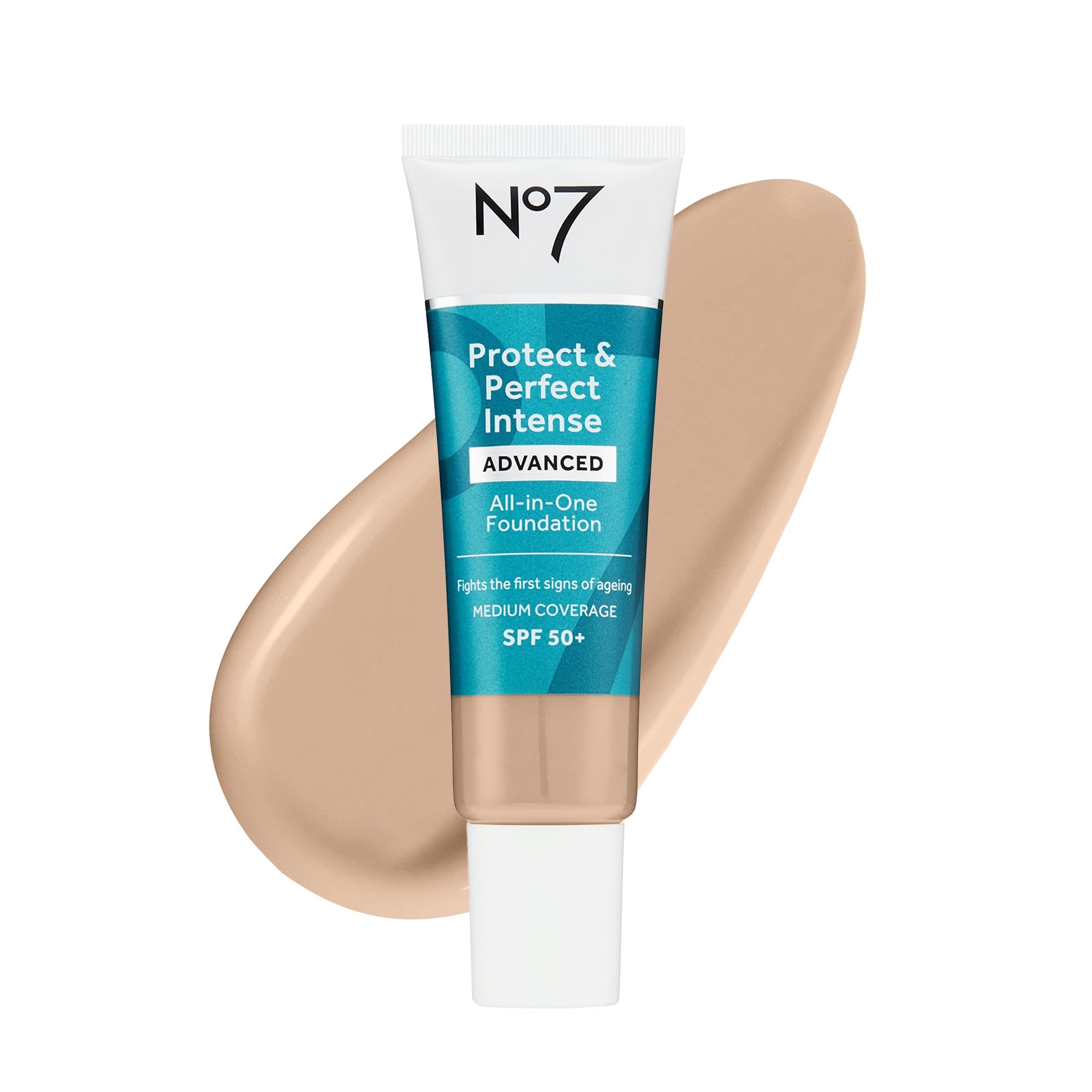 No7 Protect & Perfect foundation bottle pour for smooth, hydrated application.