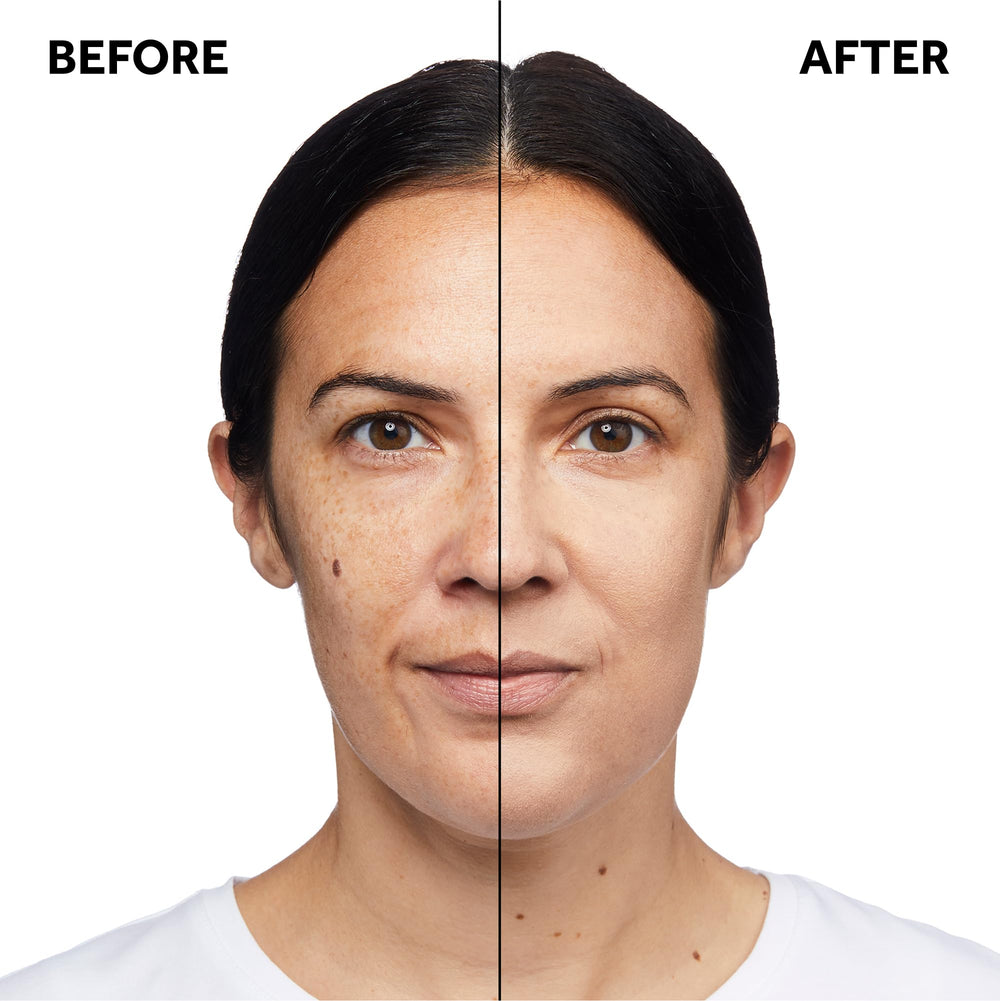 No7 Protect and Perfect Foundation liquid texture showing buildable coverage on skin