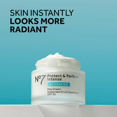 No7 Protect & Perfect day cream texture swirl highlights hydrating formula