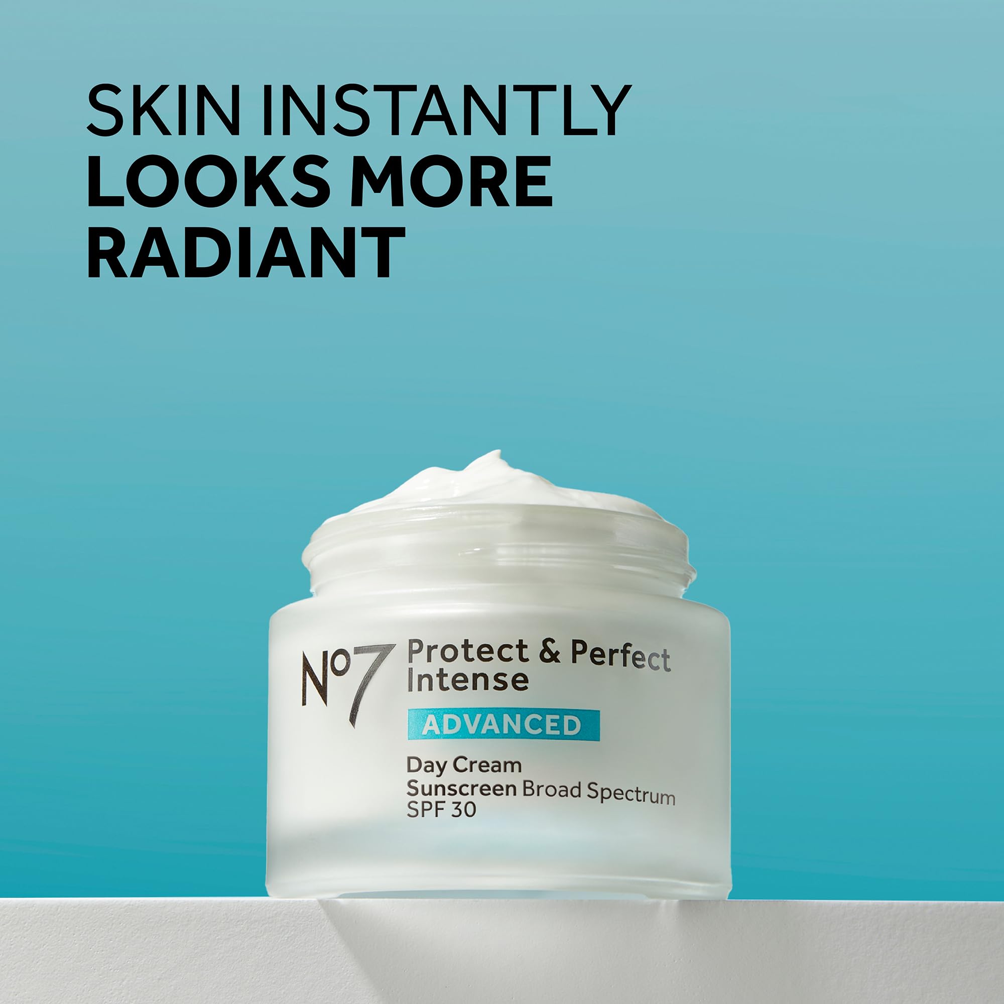 No7 Protect & Perfect SPF 30 daytime cream packaging highlights morning skincare protection.