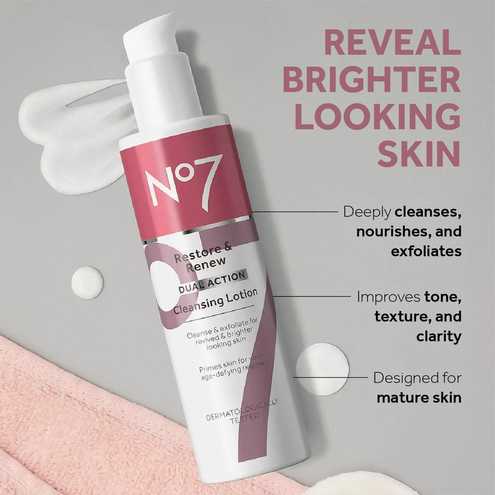 No7 pump and label detail highlighting ingredients and usage
