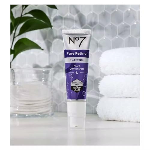No7 Pure Retinol Night Concentrate 1% retinol close-up showing high-strength formula