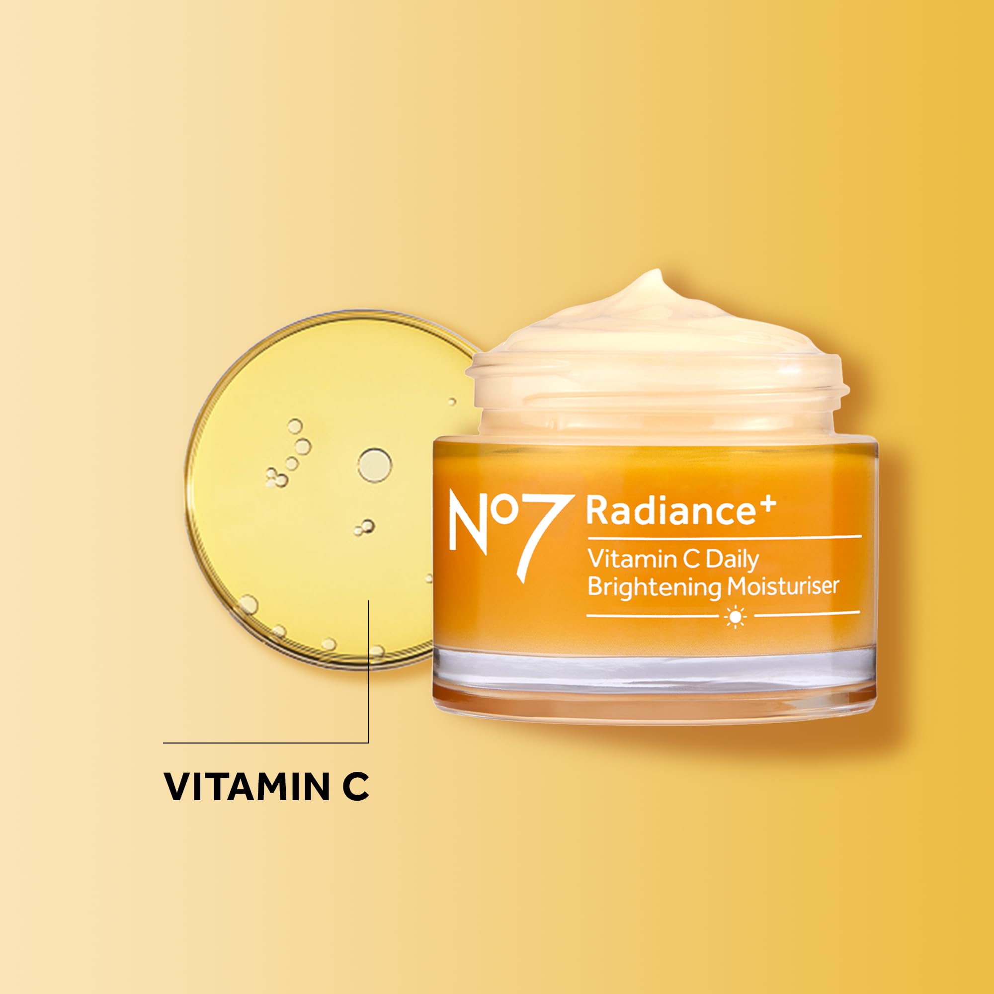 No7 Radiance brand packaging display reinforces accessible luxury skincare.