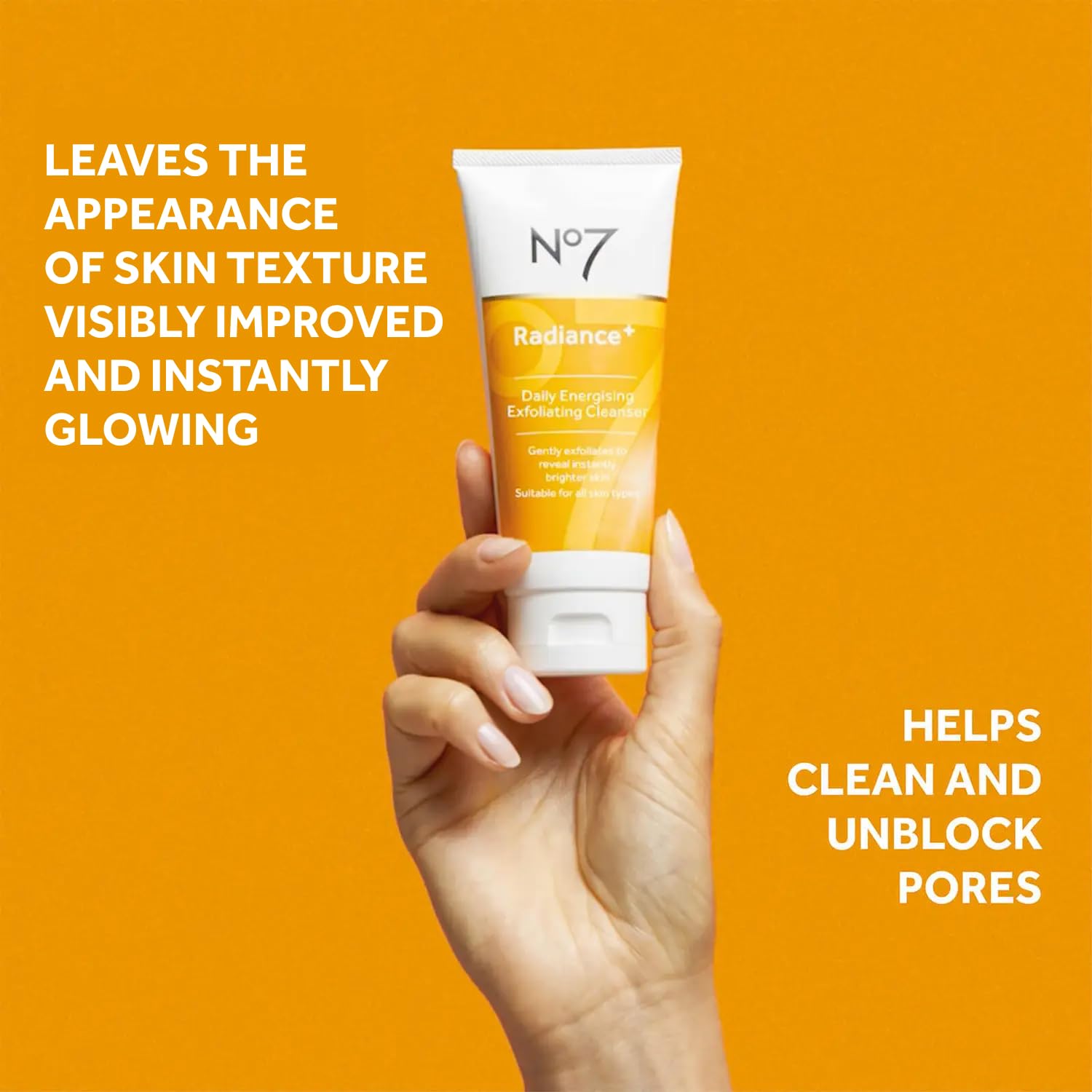No7 Radiance glow moment during application for refreshed complexion.