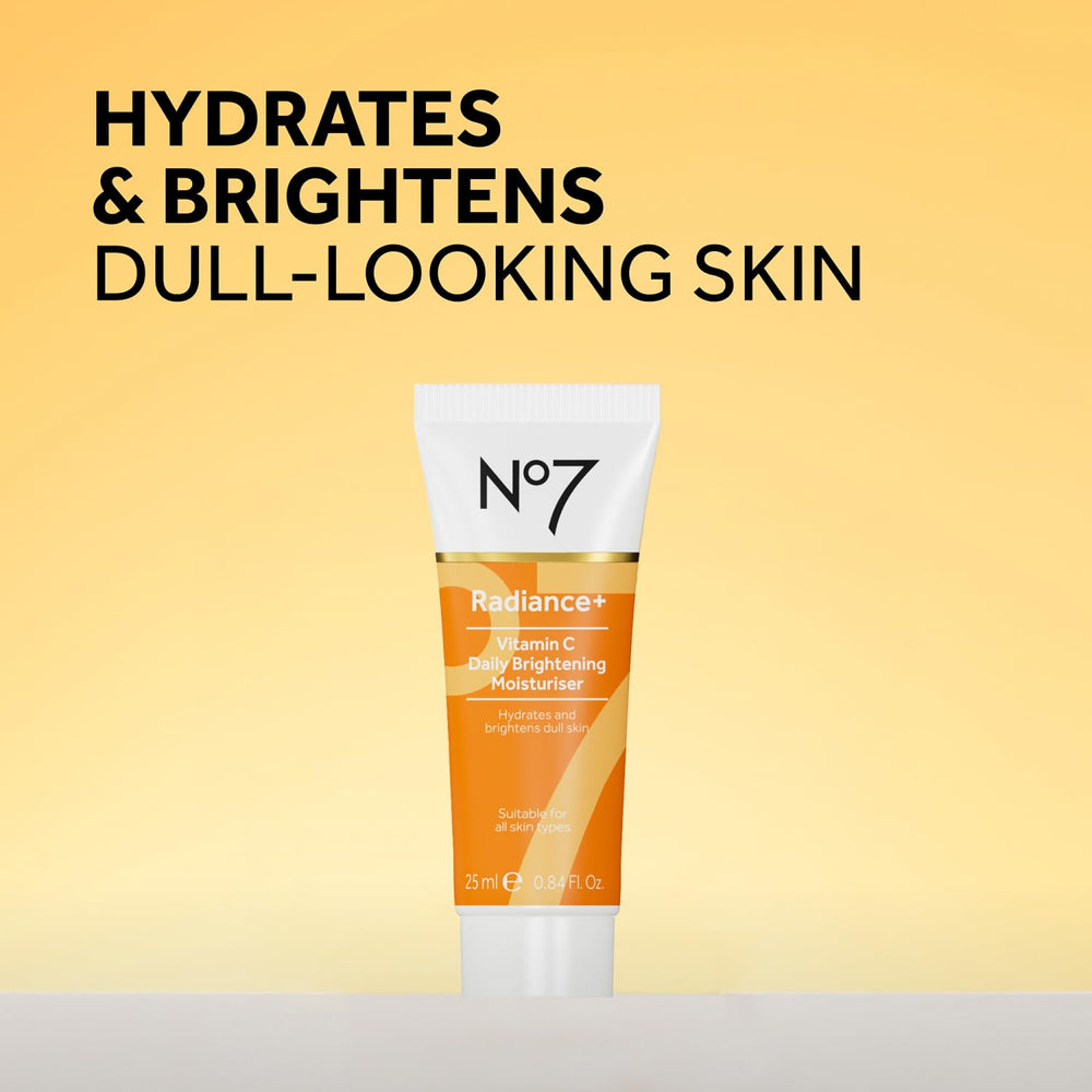 No7 Radiance serum bottle with 15% Vitamin C for radiant tone.
