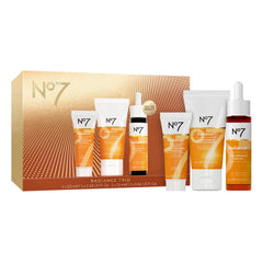 No7 Radiance Trio gift-set box front for a luxe daily skincare routine.