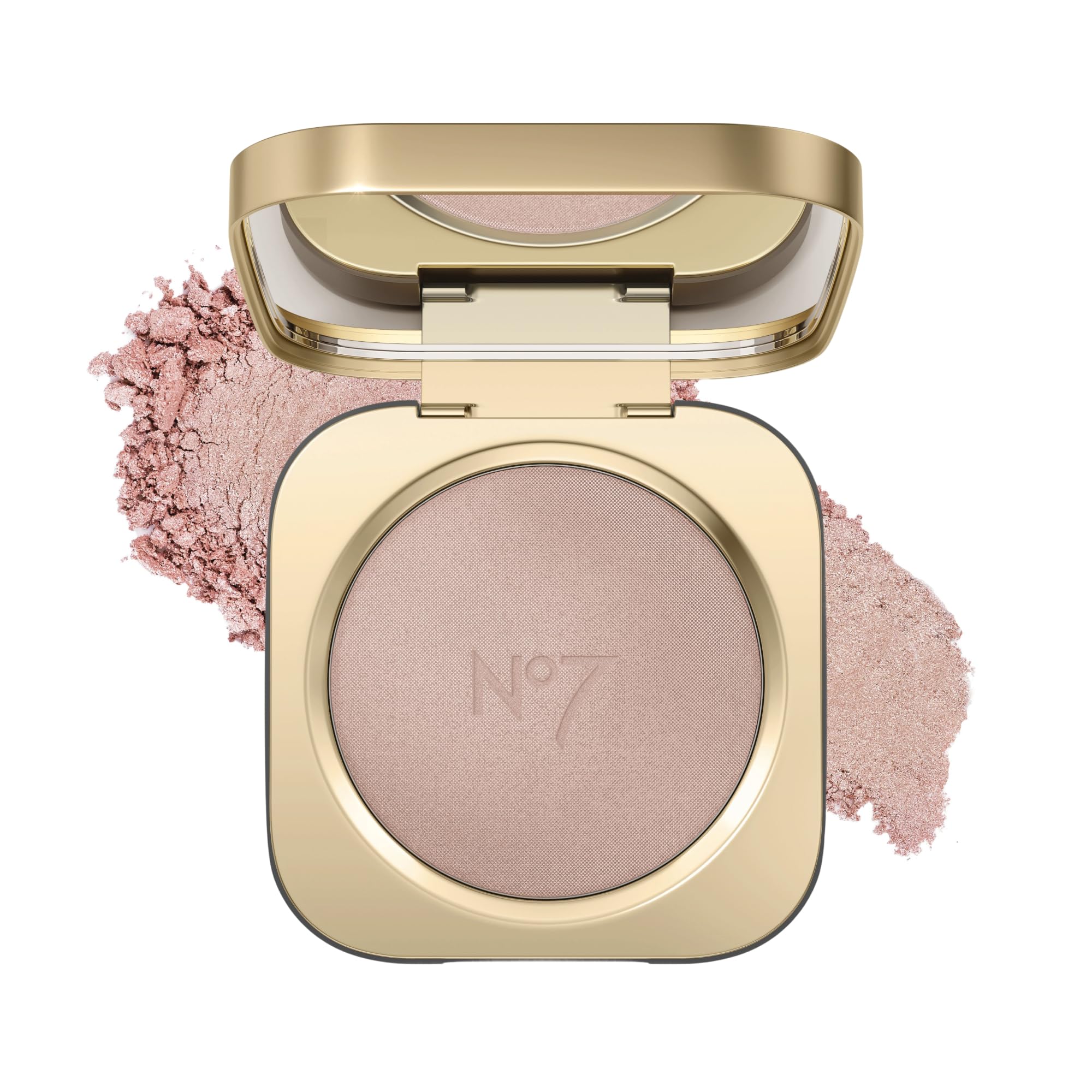 No7 front compact view showing Pink Silk shade and compact design benefits