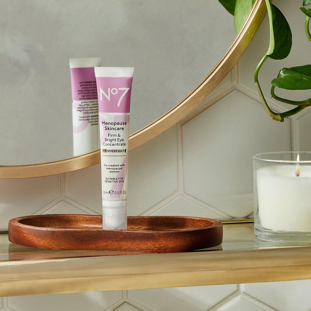 No7 refreshing under-eye massage demonstrates daytime cooling and hydration.