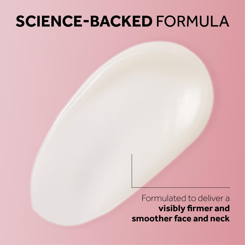 No7 applying serum to face and neck, shows targeted firming and smoothing use