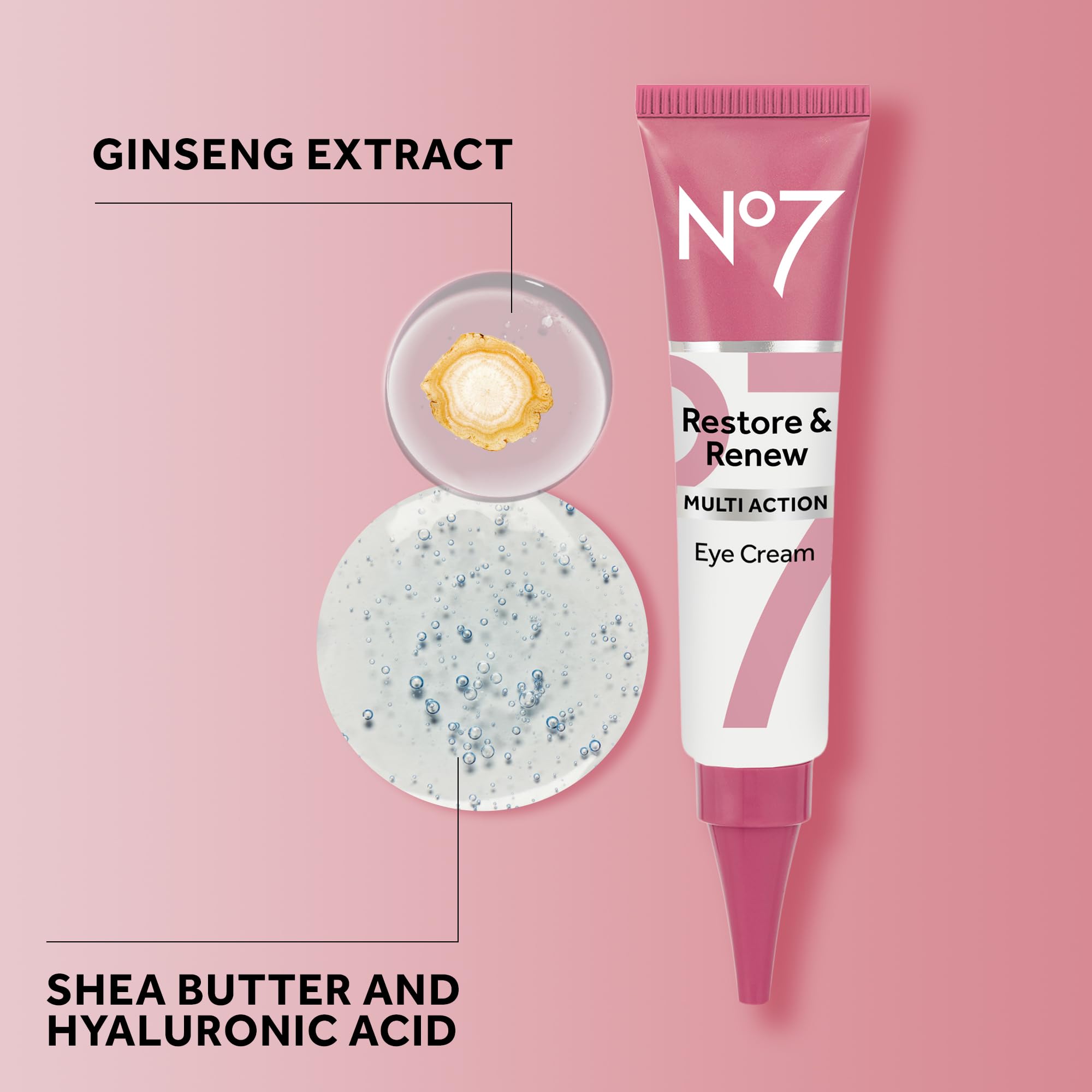 No7 Restore & Renew night-time routine photo for depuffing and hydration.