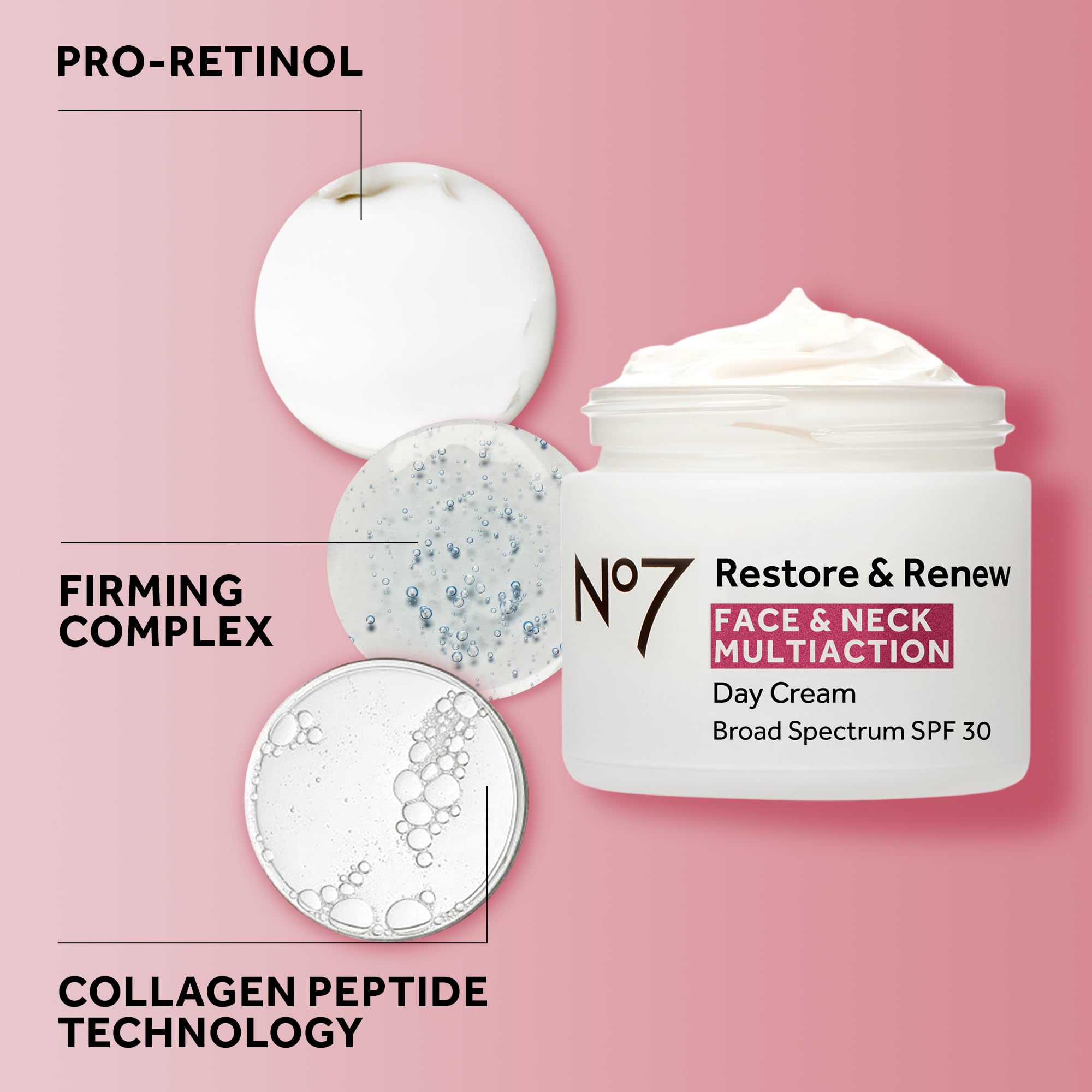 Fragrance free No7 Restore and Renew skin care label