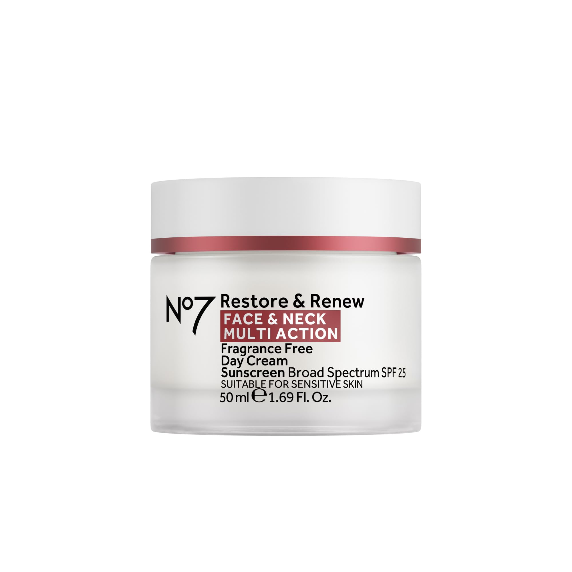 No7 front jar view showing product and branding for visible firming