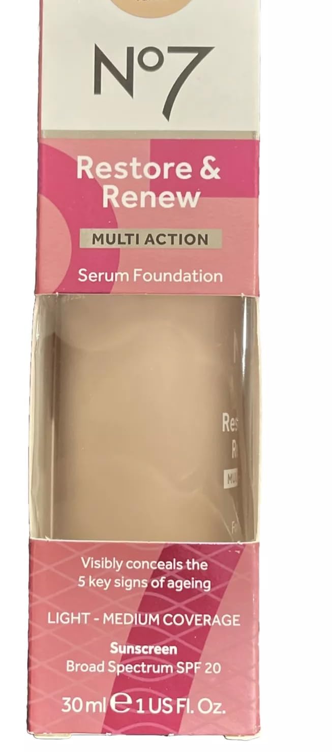 No7 Restore & Renew close up of collagen peptide and pro retinol ingredients for skin support.