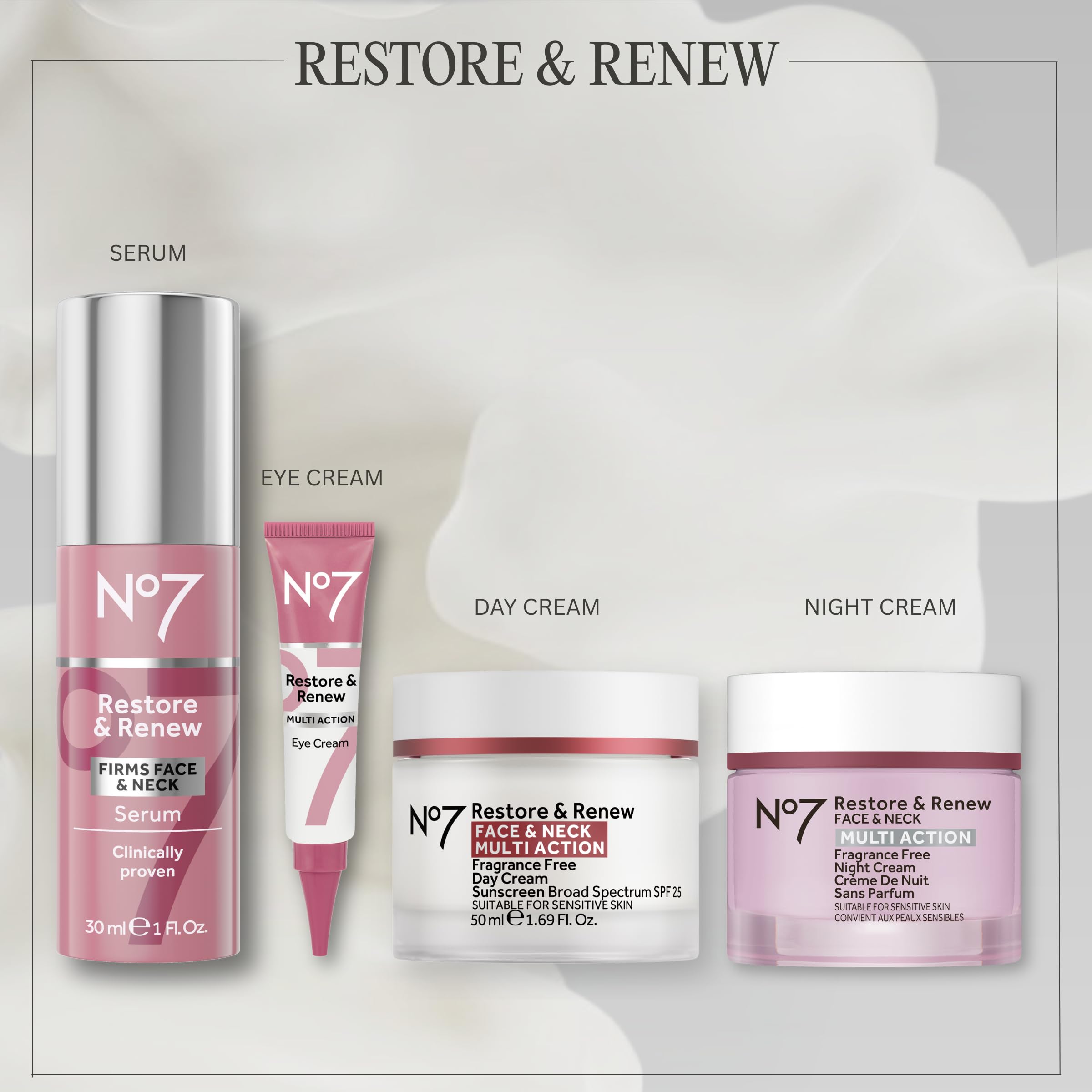 No7 on bathroom shelf in morning routine for simplified skincare