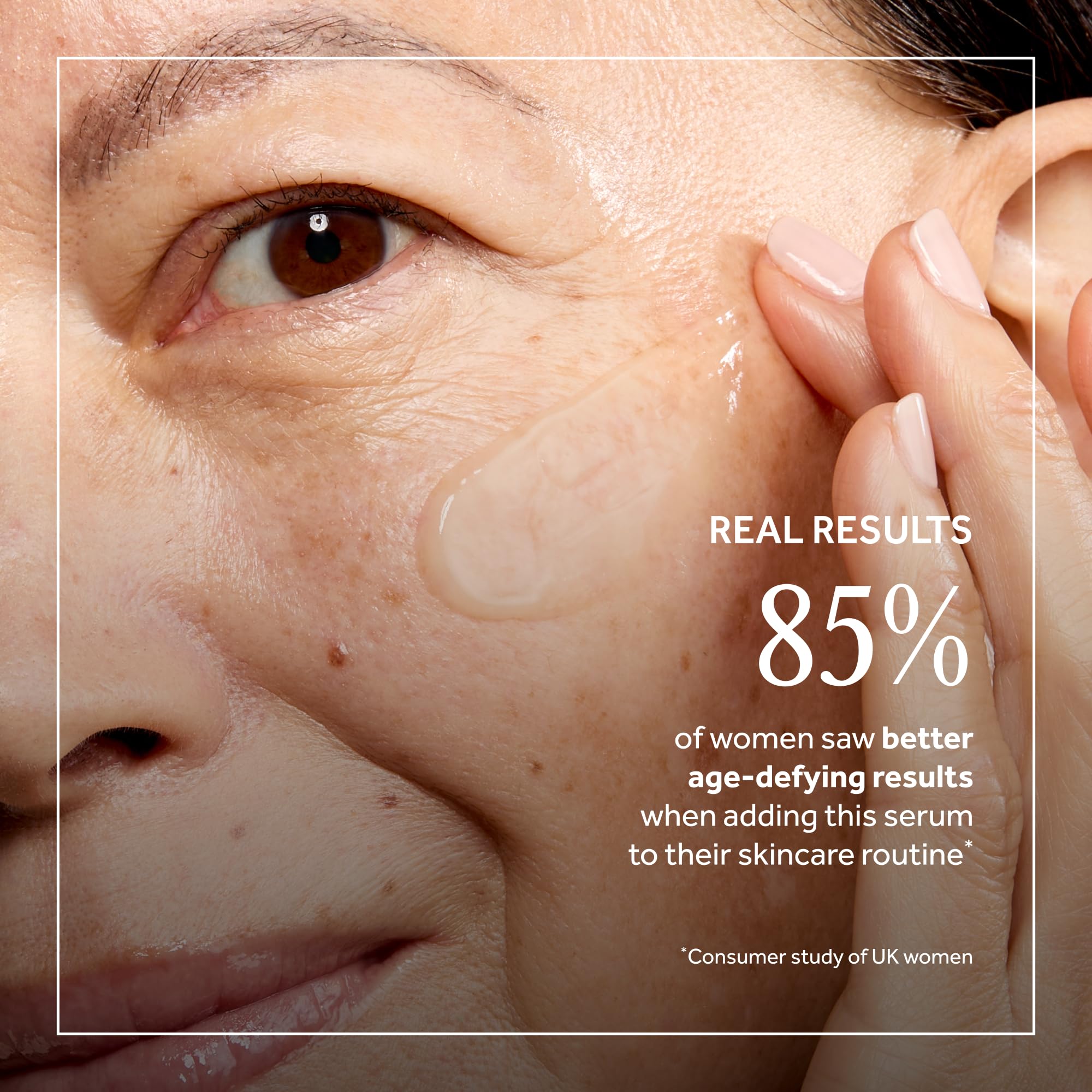 No7 applying serum to neck demonstrating lift and firming technique for targeted care
