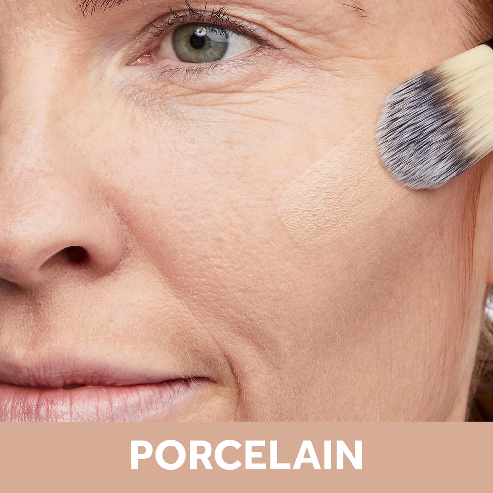 No7 Restore & Renew porcelain pump bottle enables smooth, even application for everyday wear.