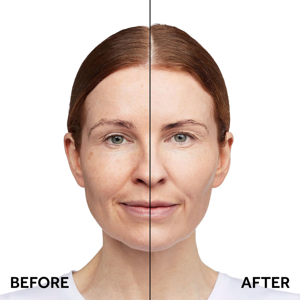 No7 Restore & Renew porcelain swatch reveals buildable medium coverage for a natural finish.
